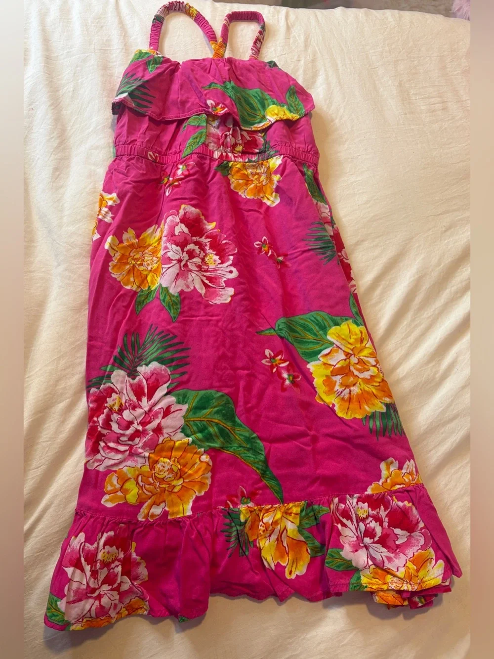 Old Navy Girl’s Hot Pink Floral Maxi Dress